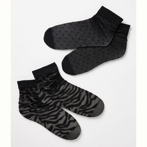 Anthropologie Set of 2 Zebra Dot Socks